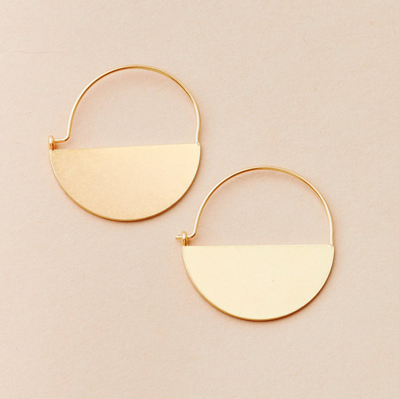 Lunar Hoop Earrings - Gold