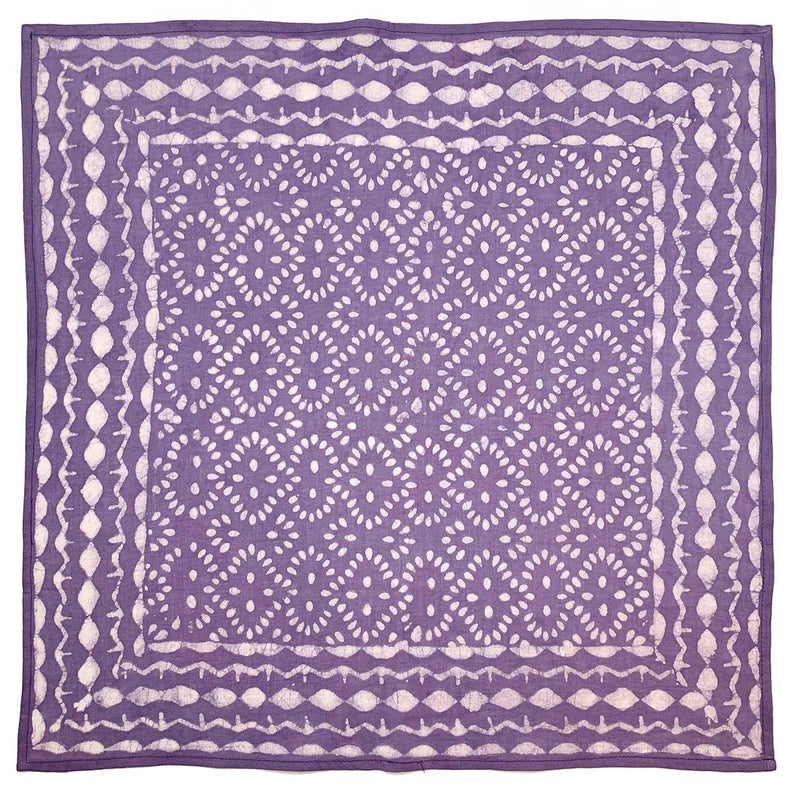 Purple Allover Small Shapes Block Printed Bandana