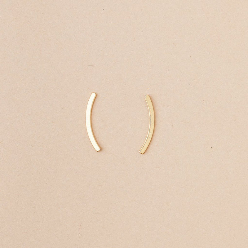 Comet Curve Earrings - Gold