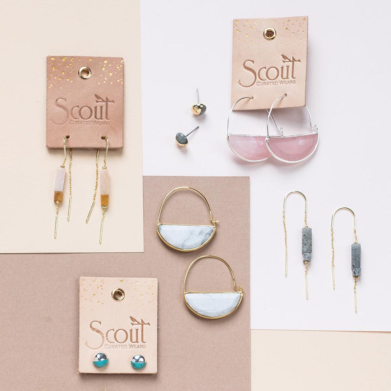 Prism Hoop Earrings - Black Spinel/Gold