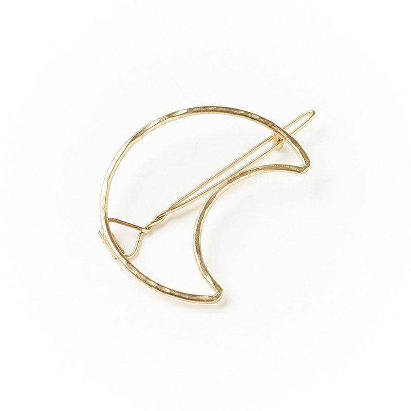 Indukala Crescent Moon Barrette in Gold