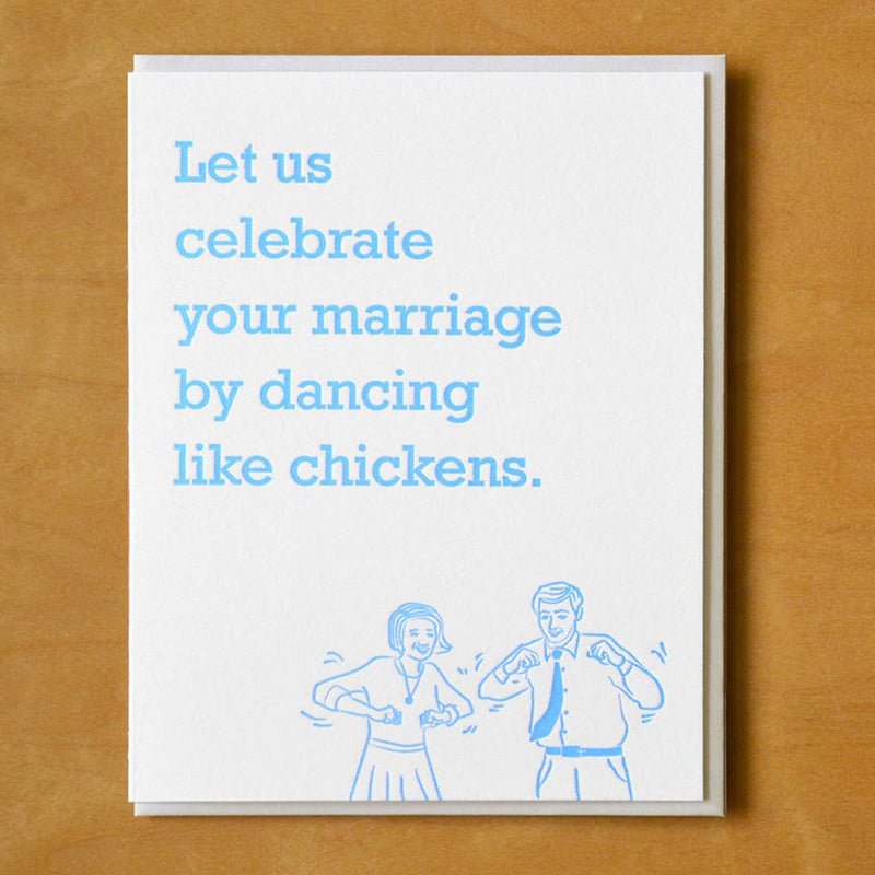 Wedding Dance Like Chickens Card