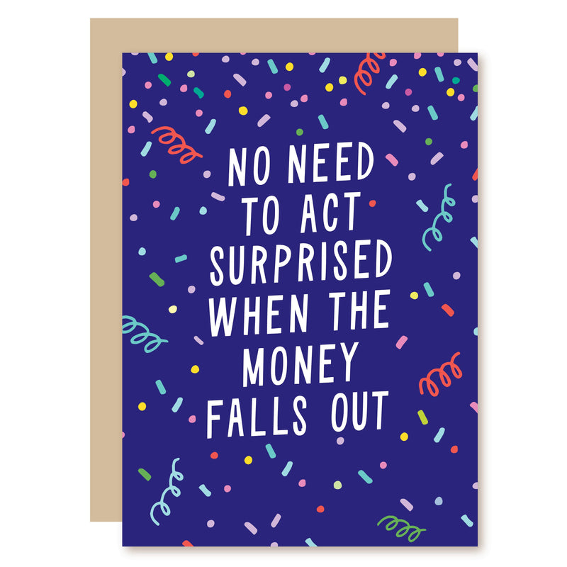 Money Falls Out Birthday Card