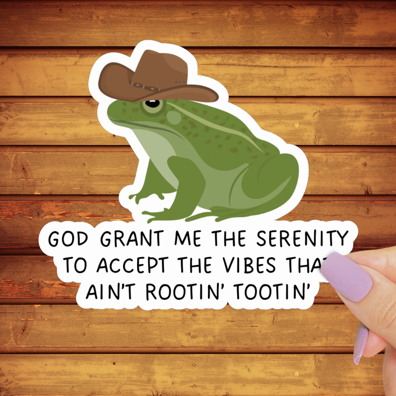 Rootin Tootin Cowboy Frog Sticker