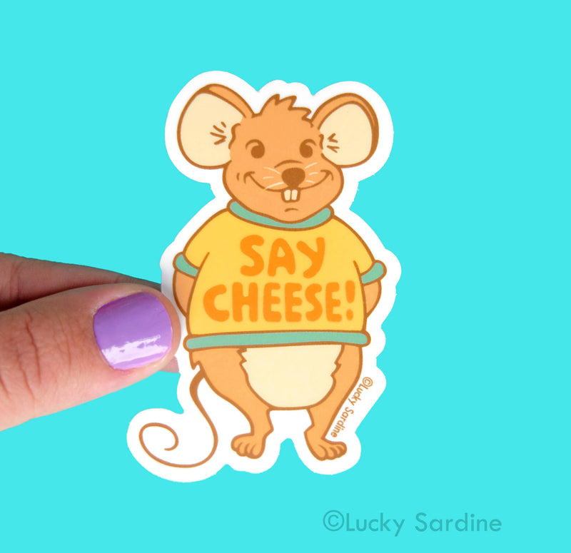 Say Cheese Mouse Vinyl Sticker