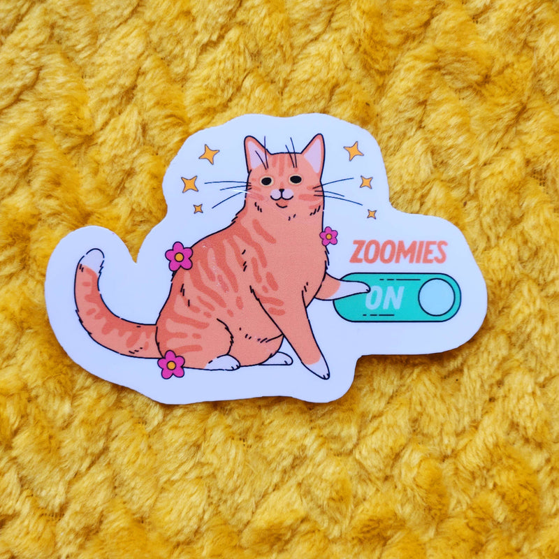 Cat Zoomies Holographic Sticker