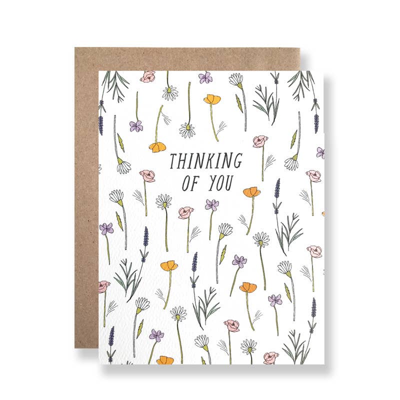 Thinking Of You Wildflowers Card Card