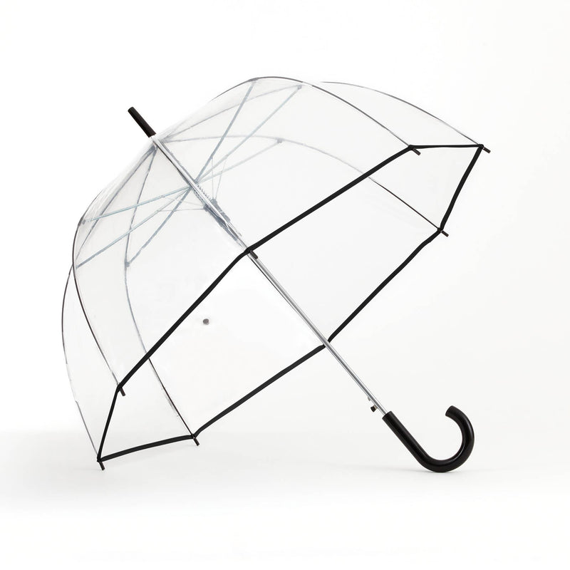 Clear Auto Open Bubble Stick Umbrella - Black