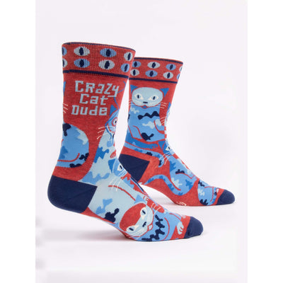 Crazy Cat Dude Men's Crew Socks