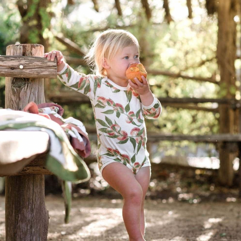 Long Sleeve Peaches Onesie