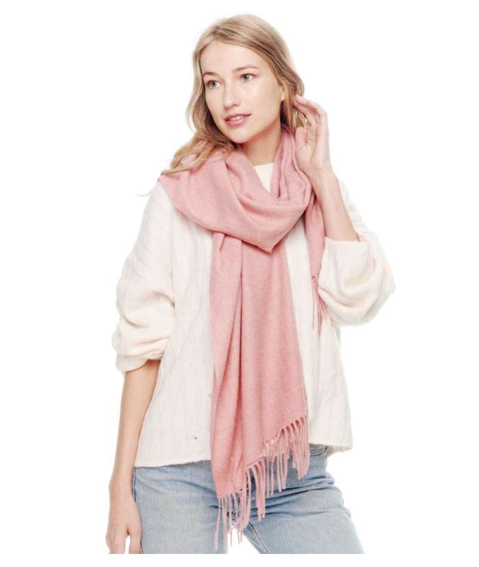 Solid Color Super Soft Cashmere Blend Scarf With Tassel Fringe