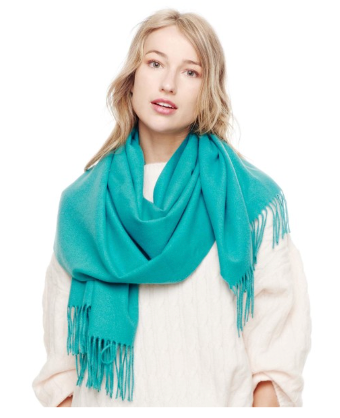 Solid Color Super Soft Cashmere Blend Scarf With Tassel Fringe