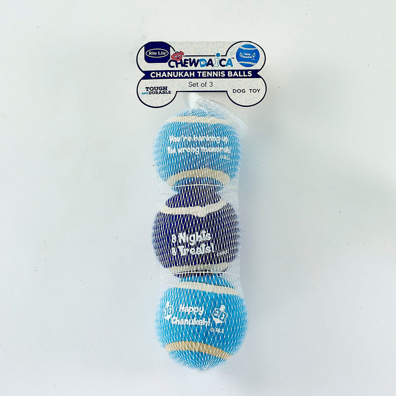 Chewdaica™ Hanukkah Tennis Balls - Set of 3