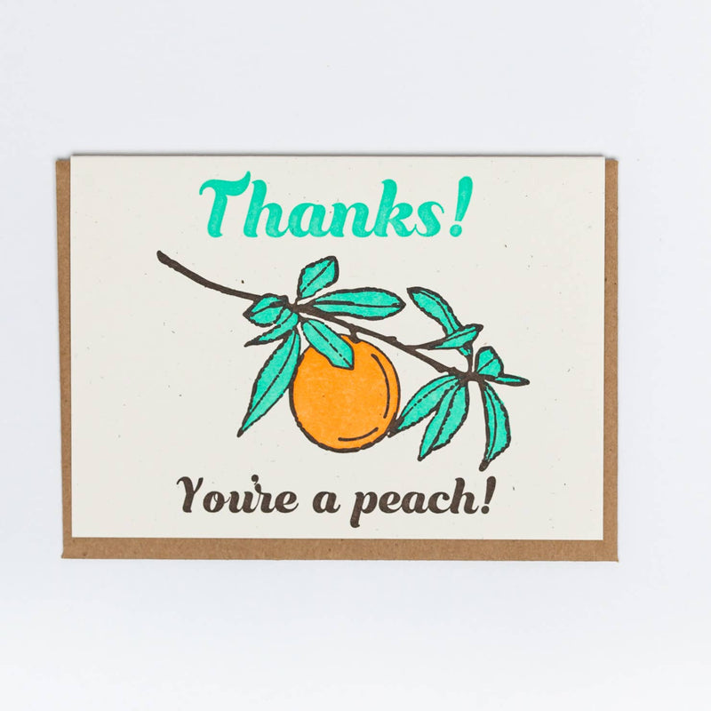 Peach Thanks Card