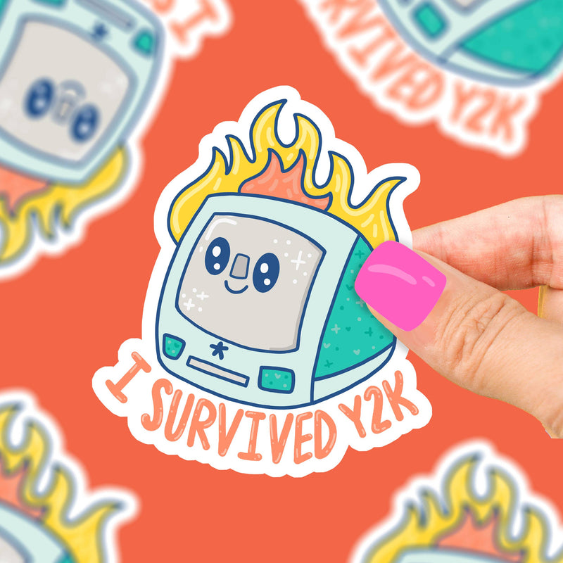 I Survived Y2K Computer Sticker