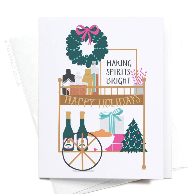 Christmas Liquor Bar Cart Card