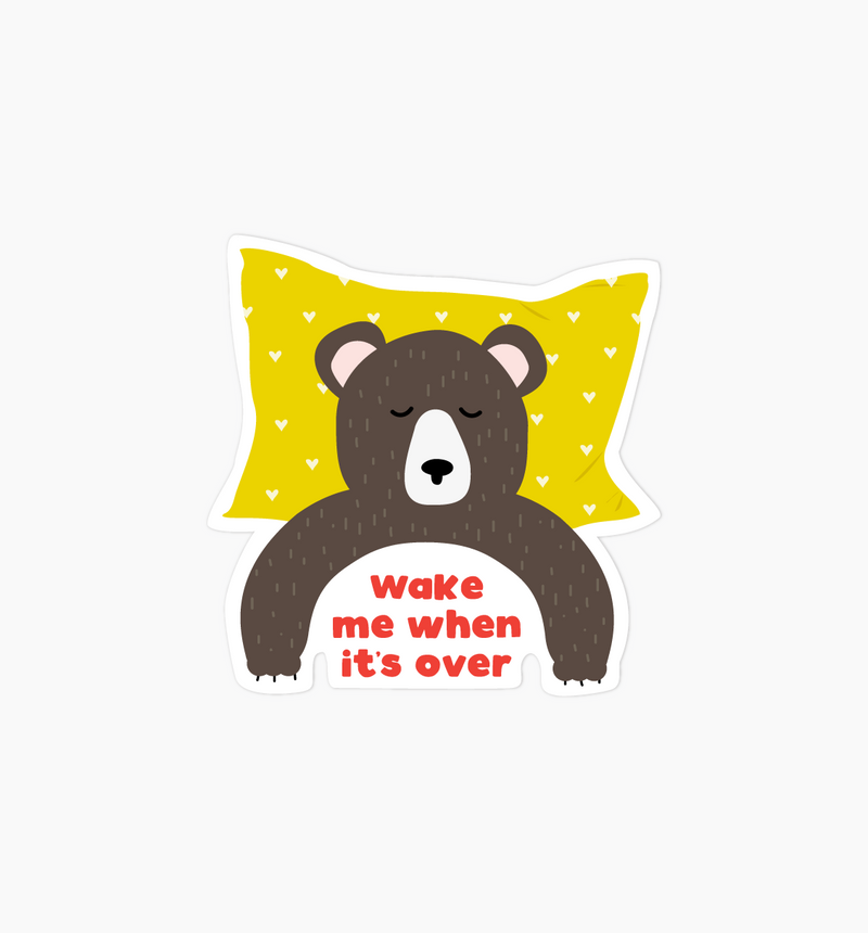 Wake Me Sleeping Bear Sticker