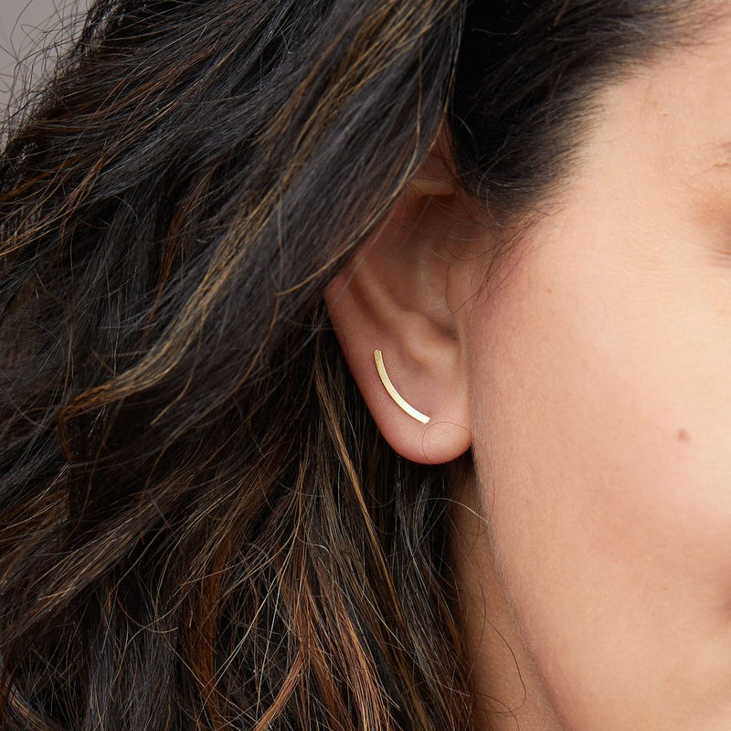 Comet Curve Earrings - Gold