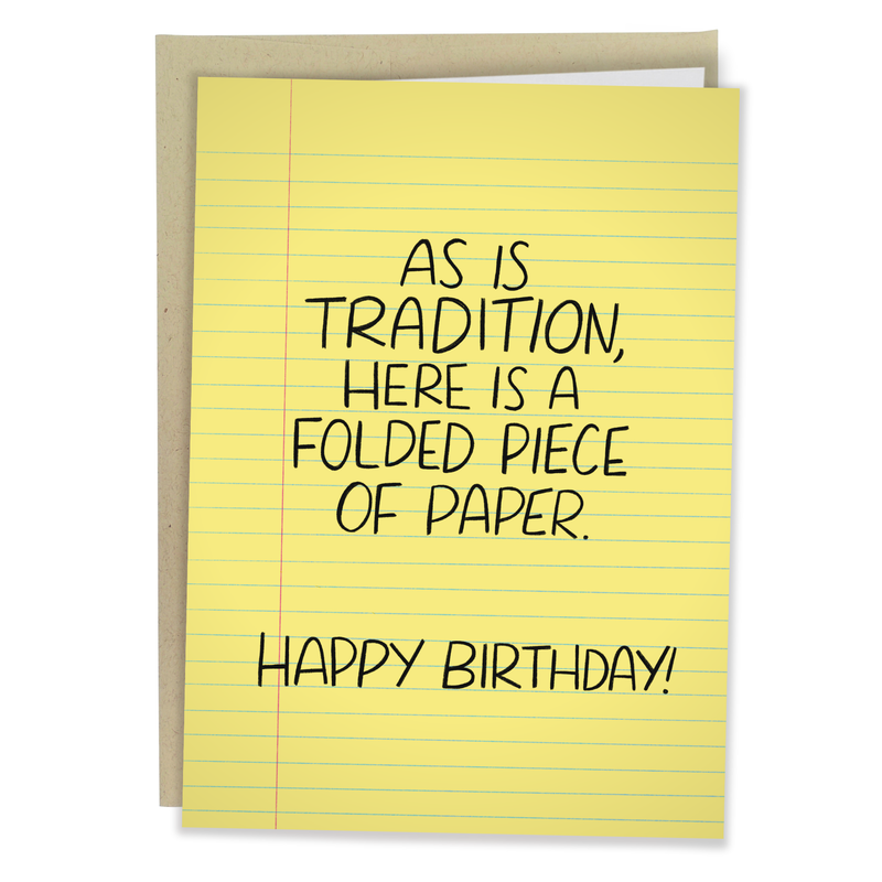 Folded Piece Of Paper Birthday Card
