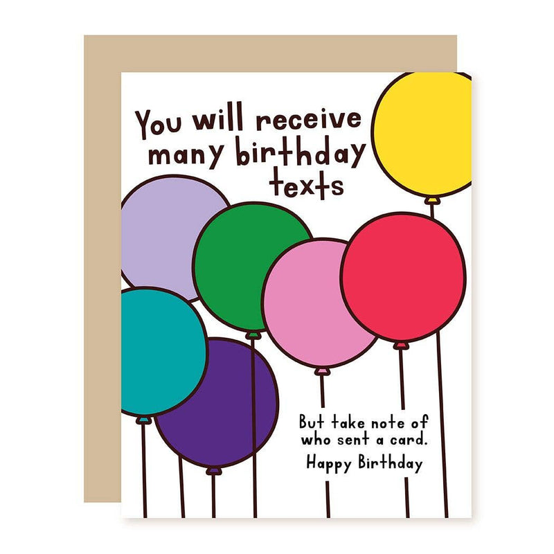 Texts Birthday Card