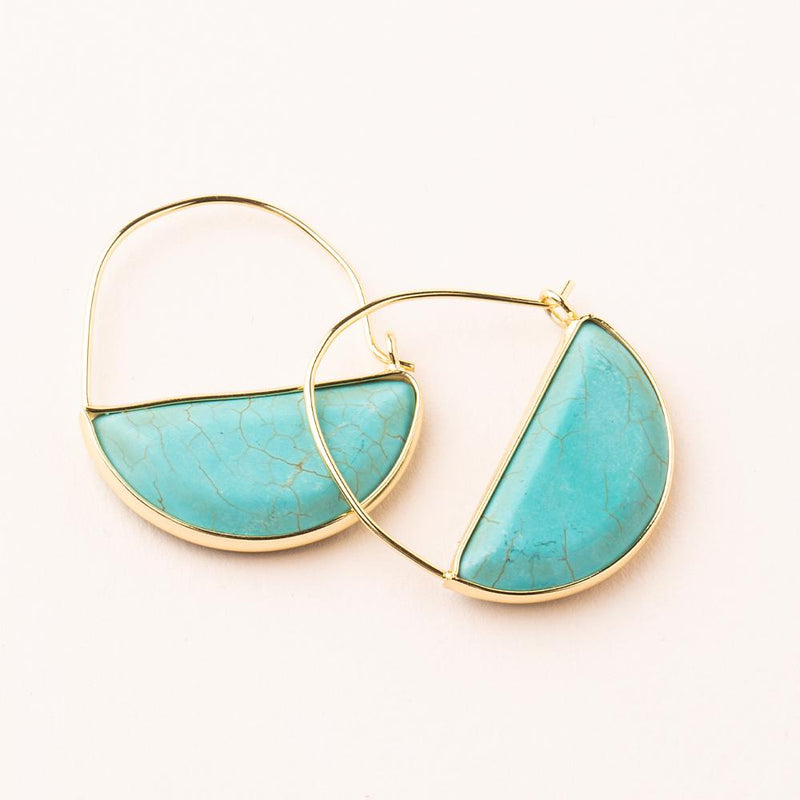 Prism Hoop Earrings - Turquoise/Gold