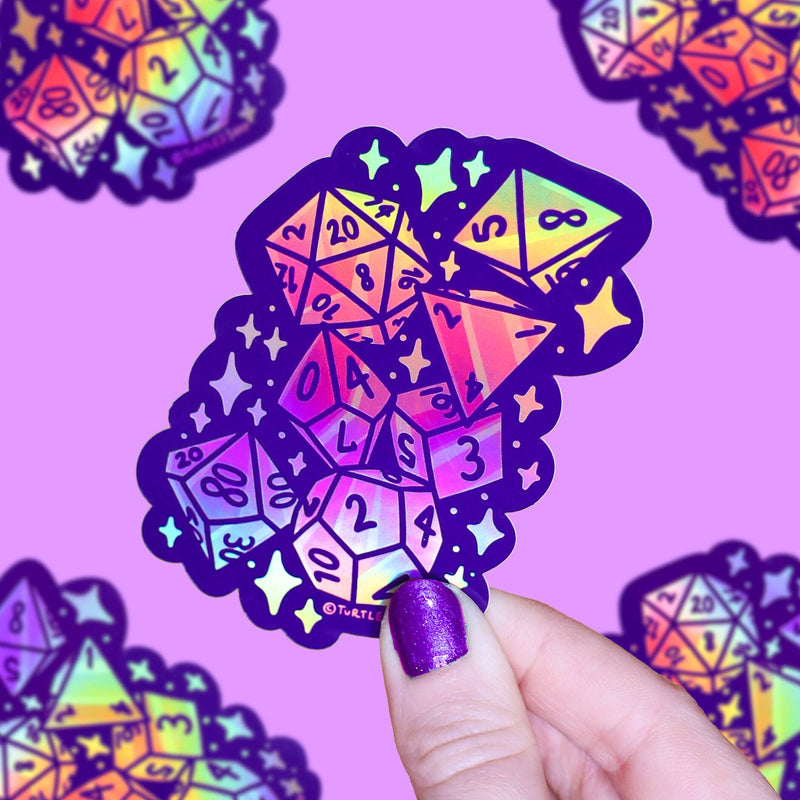 D20 Dice Holographic Sticker