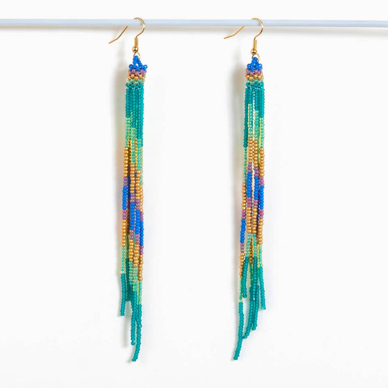 Beaded Fringe Duster Earrings - Fresh Multi