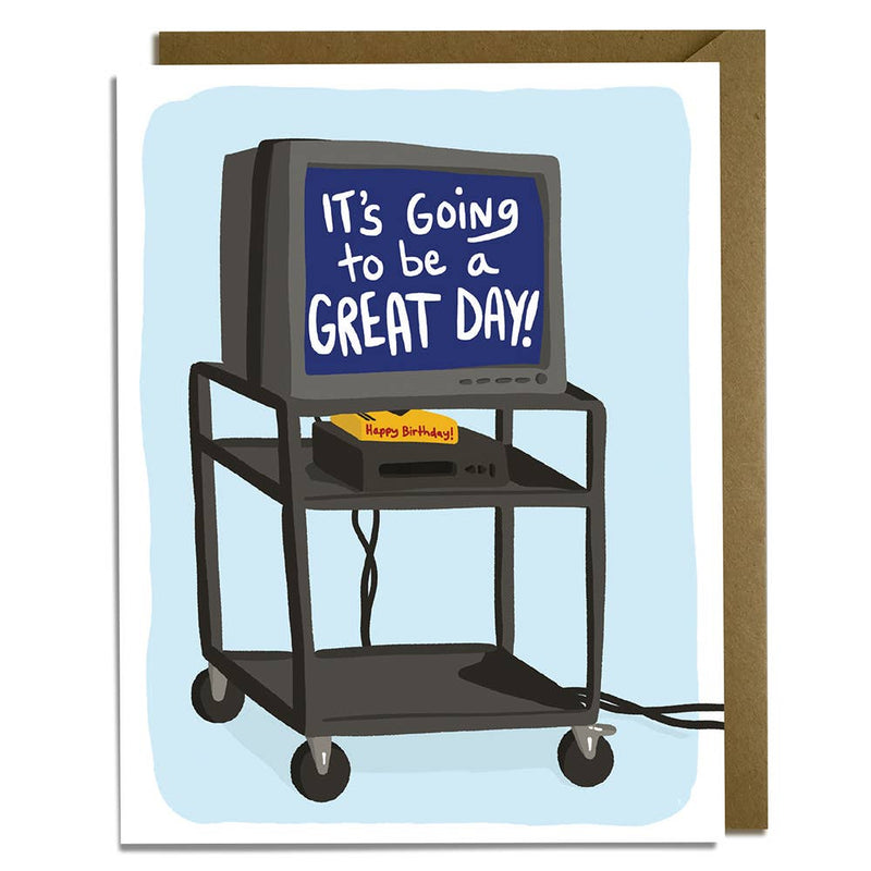 TV Cart Birthday Card