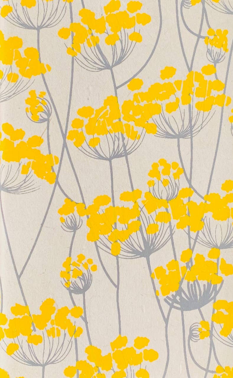 Handmade Journal - Yellow Twigs on Cream